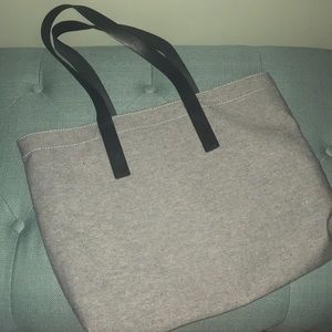 Everlane Twill Tote -reverse denim w/black leather